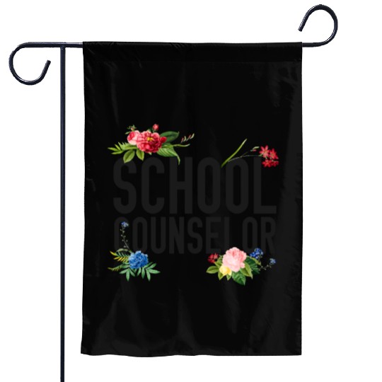 School Counselor Flower Floral Garden Flags