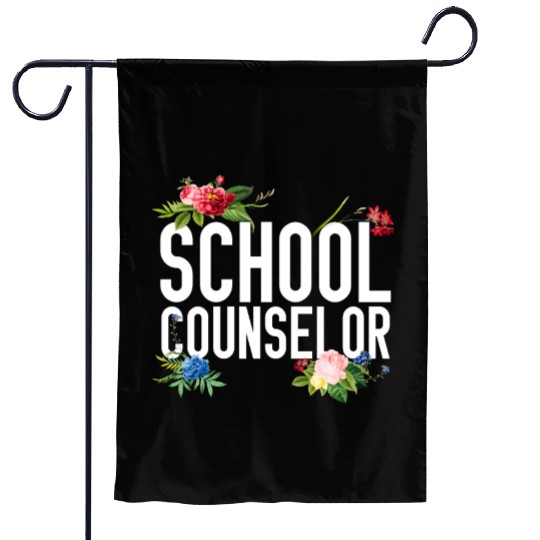 School Counselor Flower Floral Garden Flags