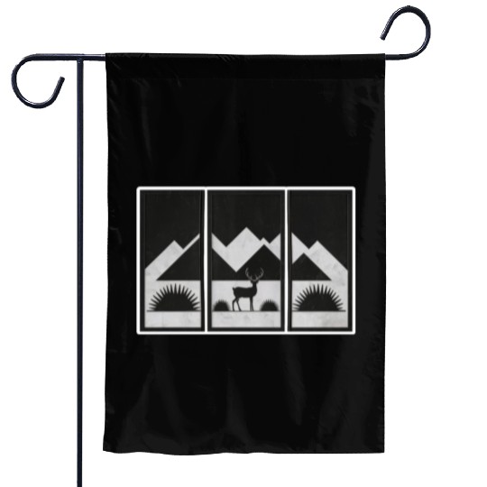 Monochrome Wilderness Garden Flags
