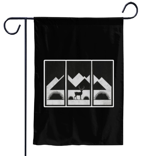 Monochrome Wilderness Garden Flags