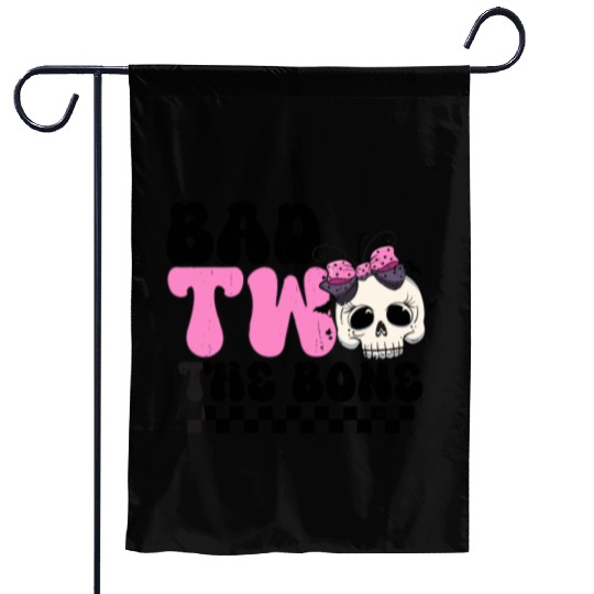 Bad Two The Bone Birthday 2nd Toddler Halloween Garden Flags