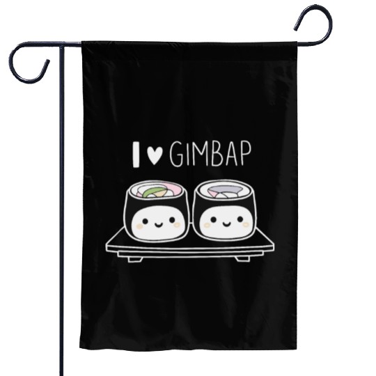 I Love Gimbap Cute Korean Food Characters Garden Flags