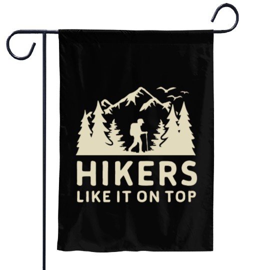 Hikers Hiking Mountains Forests Nature Garden Flags