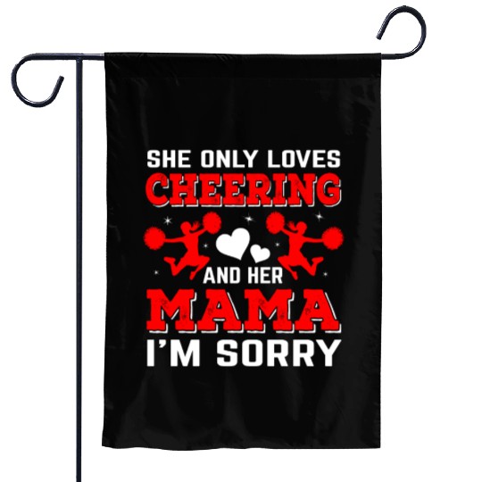 Loves Cheer Mom Cheerleading Mommy Mother's Da Garden Flags