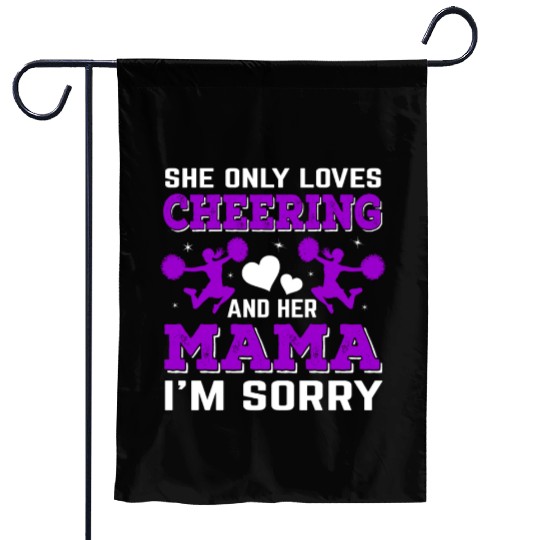 Loves Cheer Mom Cheerleading Mommy Mother's Da Garden Flags