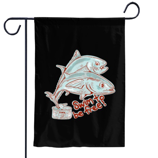 Swim to be free Garden Flags