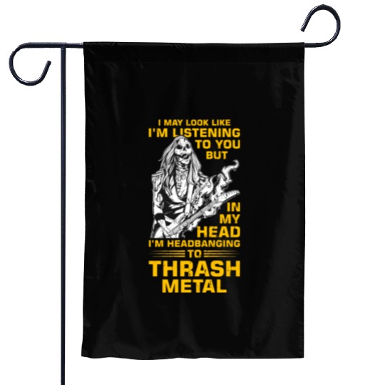 Metalhead Art for Trash Metal Fan Garden Flags