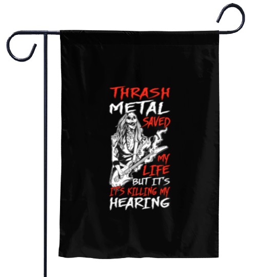 Metalhead Art for Trash Metal Fan Garden Flags