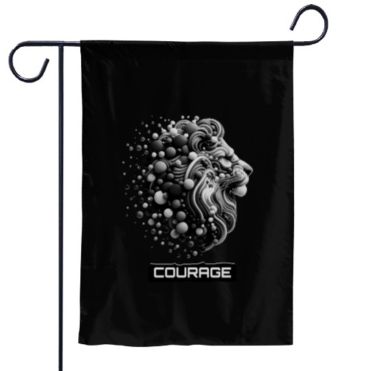 Courageous King: Lion Head Garden Flags