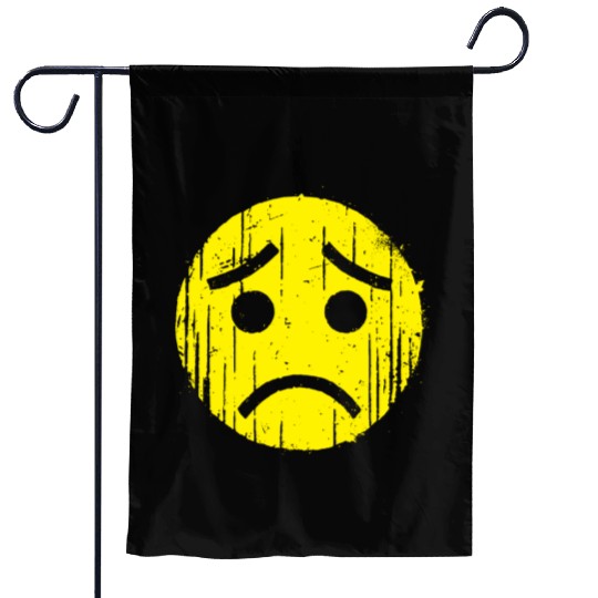 Depressed Emoticon Garden Flags