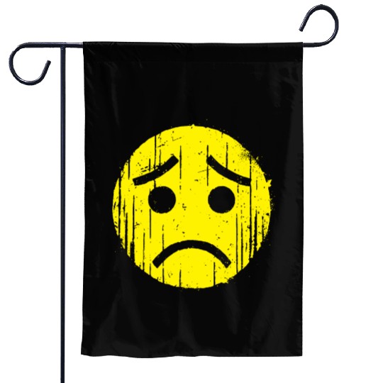 Depressed Emoticon Garden Flags