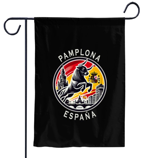 Pamplona Spain bull Garden Flags