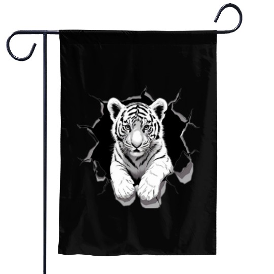 peeking tiger cub Garden Flags