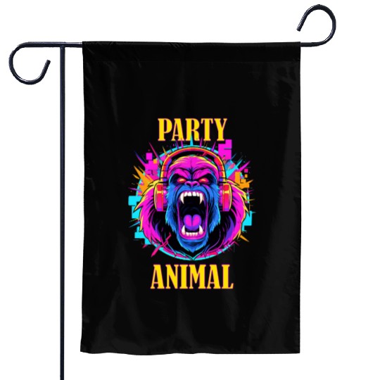Party Animal Gorilla Style - Garden Flags Design