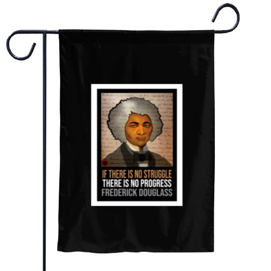 Frederick Douglass illustrated portrait and quote Garden Flags