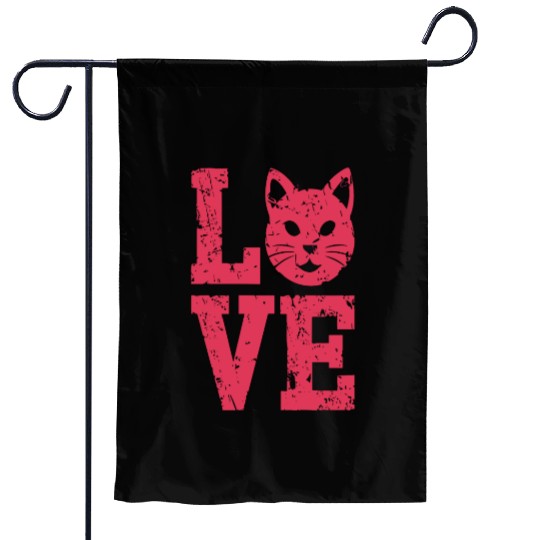 Love funny cat face Garden Flags
