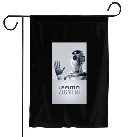 Dessin 3D d'un robot futuriste à l'apparence éléga Garden Flags