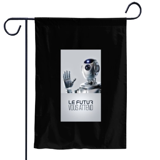 Dessin 3D d'un robot futuriste à l'apparence éléga Garden Flags