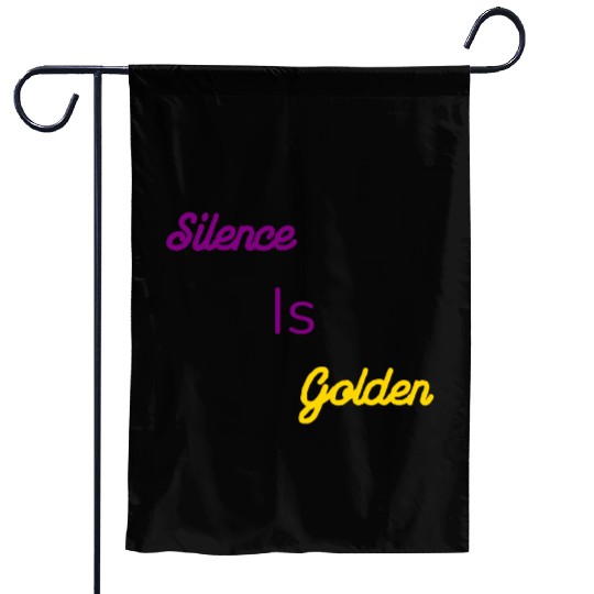 Silence Is Golden Purple Garden Flags
