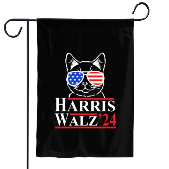 Harris Walz 2024 Funny VP President Cat Ladies Garden Flags