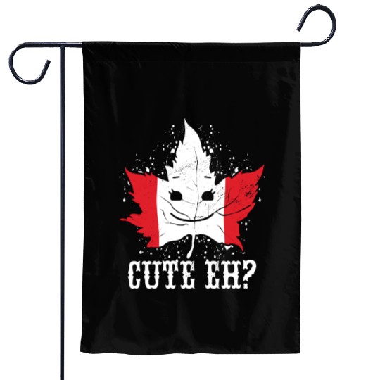 Cute Eh? Maple Leaf Canadian Flag Design Garden Flags
