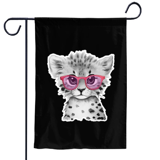 cheetah Animals with Glasses Garden Flags