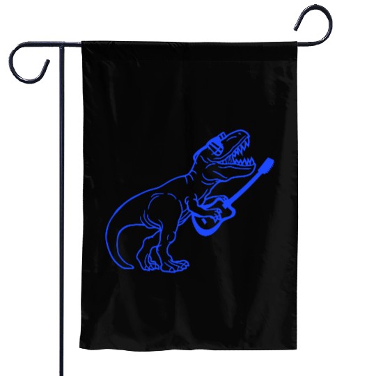 T. Rex Dino DJ Dinosaur Party Animal Plays Guitar Garden Flags