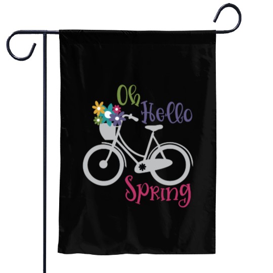 Oh Hello Spring Cycle Flower Season Garden Flags