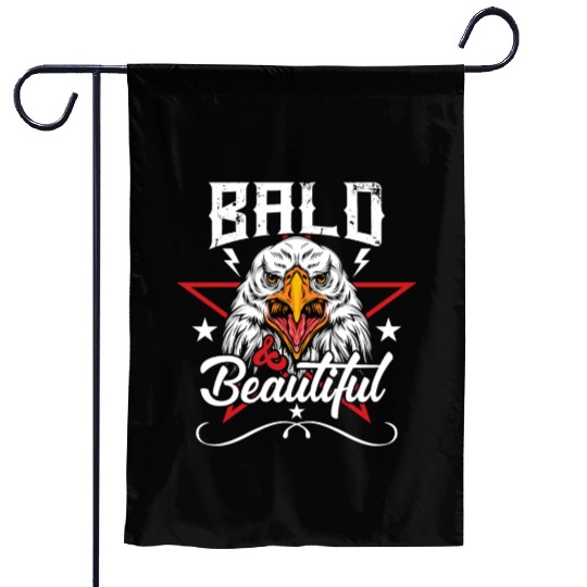 Bald & Beautiful American Eagle with Stars and Garden Flags