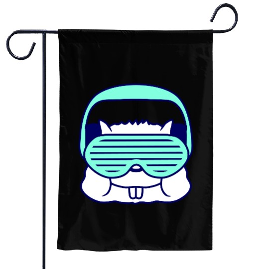 Cute DJ Hamster Party Animal Guinea Pig Pet Face Garden Flags
