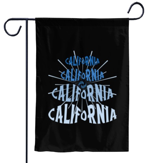 California West Coast Golden State Blue Graphic Garden Flags