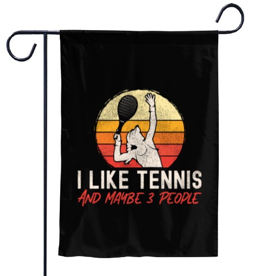 Funny Tennis Player Racket I Like Garden Flags
