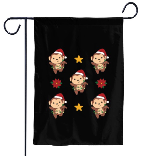 Monkey Christmas Winter Animals Monkeys Garden Flags