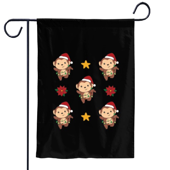Monkey Christmas Winter Animals Monkeys Garden Flags