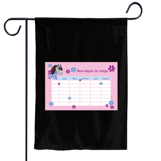 Timetable for Kids - Pony Flowers pink - French Garden Flags