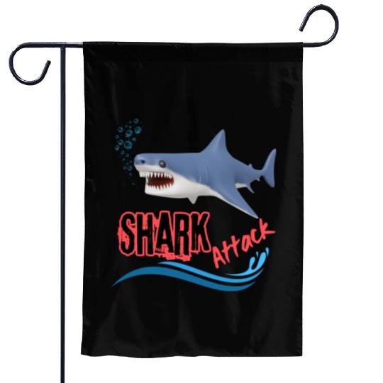 A different unique colorful shark attack design Garden Flags