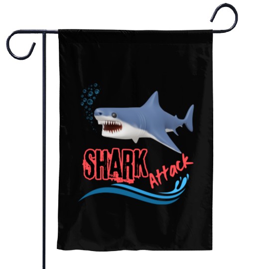 A different unique colorful shark attack design Garden Flags