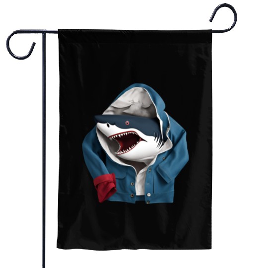 A cool enormous stylish predatory shark design Garden Flags