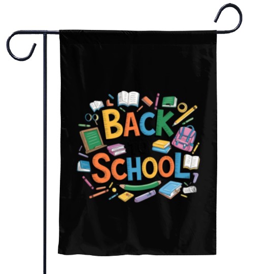 back to school on kids Garden Flags