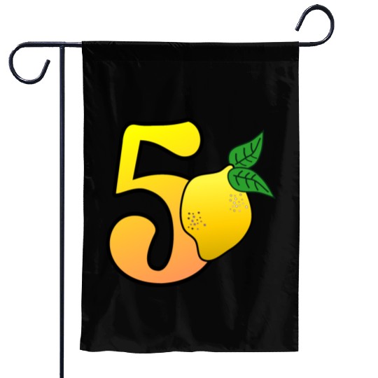 Number 50th Birthday Lemon Garden Flags