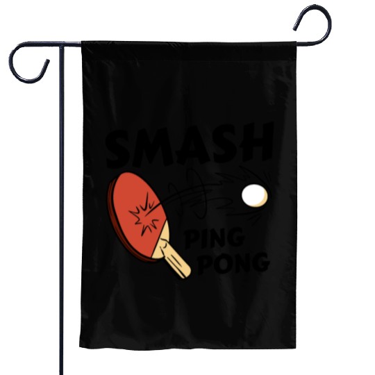 Ping Pong Paddle and Ball Smash Garden Flags