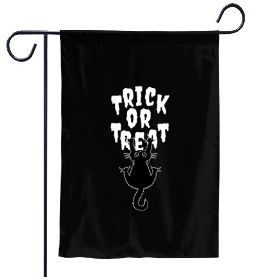 Black Cat Trick or Treat Garden Flags