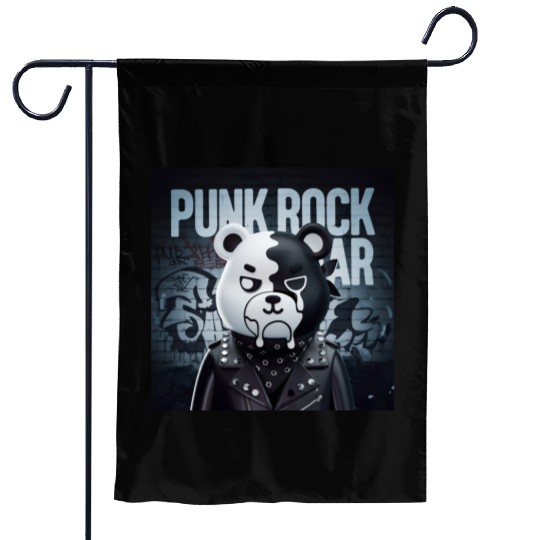 Punk Rock Bear Garden Flags