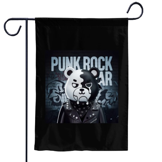 Punk Rock Bear Garden Flags
