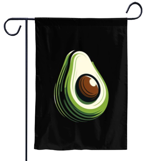 Avocado minimalist avocados design food art 2 Garden Flags