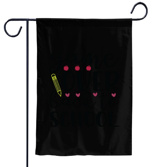 Game Over Back To School Garden Flags