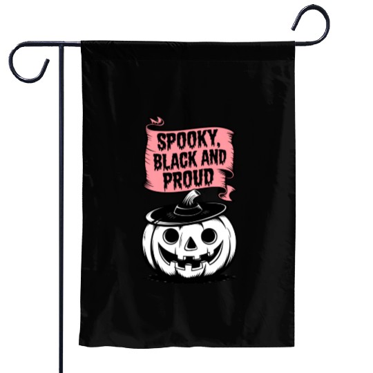 Spooky Black and Proud Garden Flags