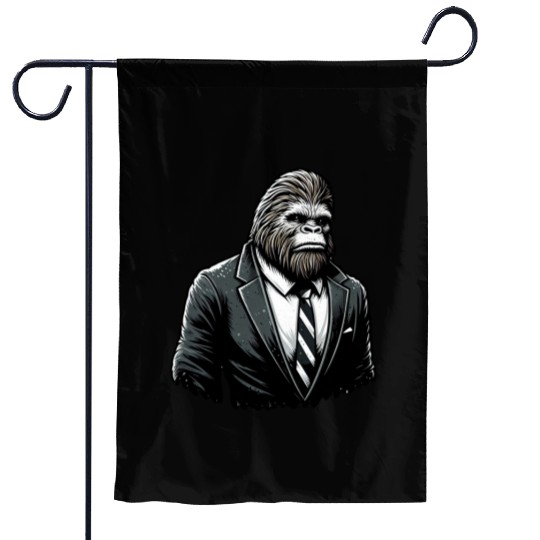 All Business Bigfoot - Funny Stylish Sasquatch Garden Flags