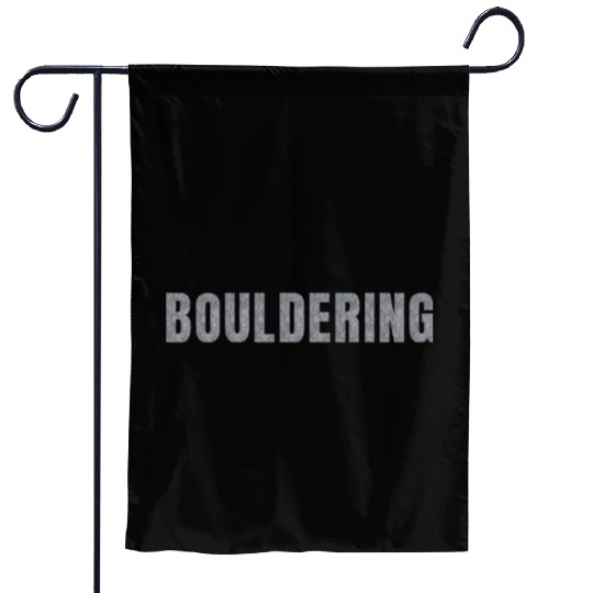Bouldering lettering climbing bouldering grey rock Garden Flags