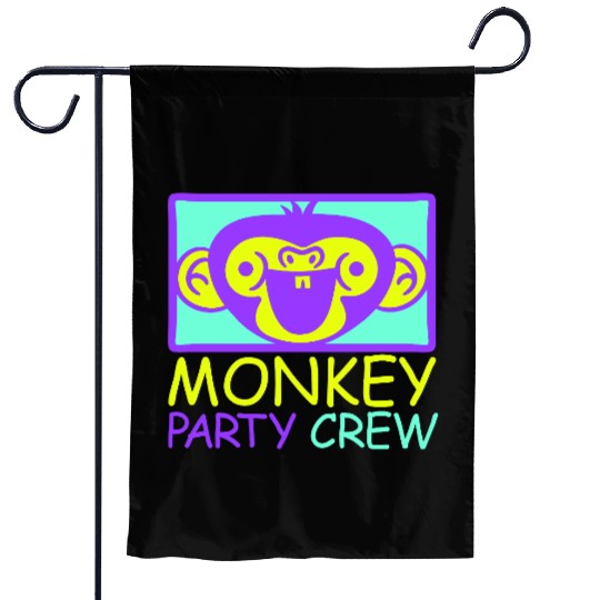 Monkey Chimpanzee Party Animals Crew Team Friends Garden Flags